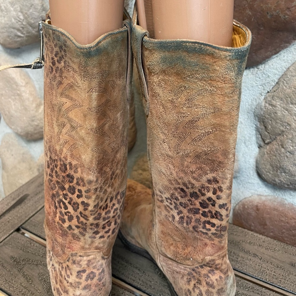 OLD GRINGO*Razz*LEOPARD Print SUEDE Leather ZIP COWGIRL Boots! 8.5 - Picture 10 of 13